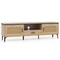 Oak TV Stand for 65 Inch TVs with Storage Drawer Cabinets Open Shelf and Cable Management